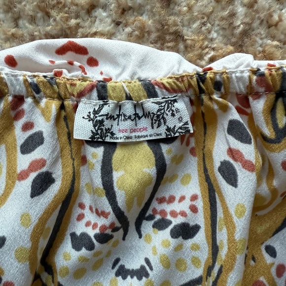 Free People Top Women XS Flounce White Gold Boho Tube Shirt Cami - Picture 3 of 4